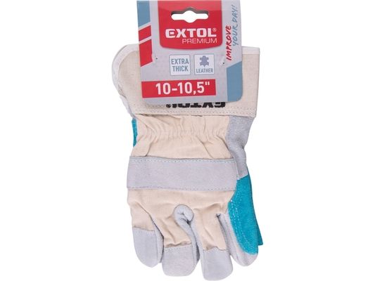Rukavice kožené silné s podšívkou v dlani, velikost 10"-10,5" EXTOL PREMIUM