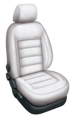Autopotahy Škoda Fabia II, AUTHENTIC LEATHER, bílé SIXTOL