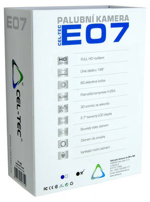 Palubní kamera CEL-TEC E07, CZ menu - černá