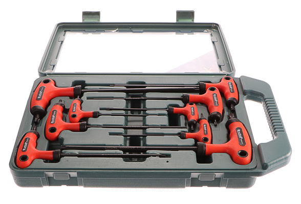 T-klíče TORX, sada 9ks, T 10-15-20x100mm, T 25-27-30-40x150mm, CrV EXTOL-PREMIUM