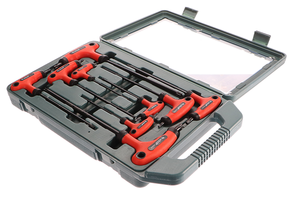 T-klíče TORX, sada 9ks, T 10-15-20x100mm, T 25-27-30-40x150mm, CrV EXTOL-PREMIUM
