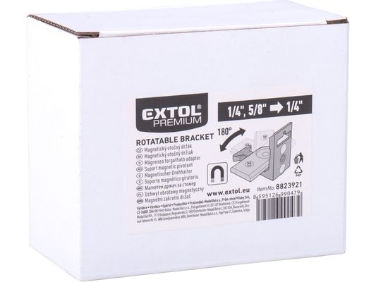 Držák magnetický, otočný, šroub 1/4"- vnitř. závit 1/4"- 5/8" EXTOL-PREMIUM