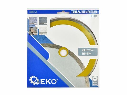 Diamantový kotouč s kontinuálním ráfkem, 230 x 22,23 mm GEKO