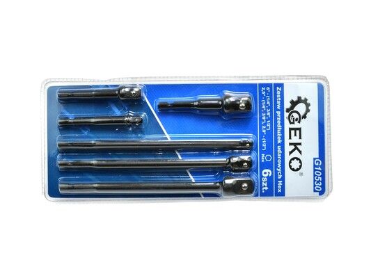 Sada nástrčných nástavců 1/4"-1/2", 6 ks GEKO