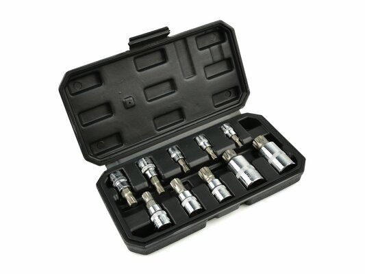 Zástrčné hlavice Torx 1/4”, 3/8”, 1/2”, M4-M18, sada 10ks GEKO
