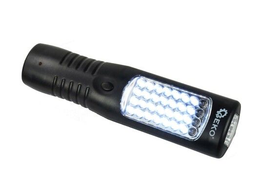 Dílenská lampa 28 + 4 + 3 LED 230V / 12V GEKO