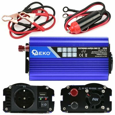 Sinusový měnič napětí 12V/230V 300/600W GEKO