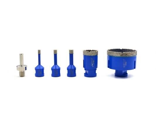 Korunkový vrták diamantový, sada 6ks, 6-68mm GEKO