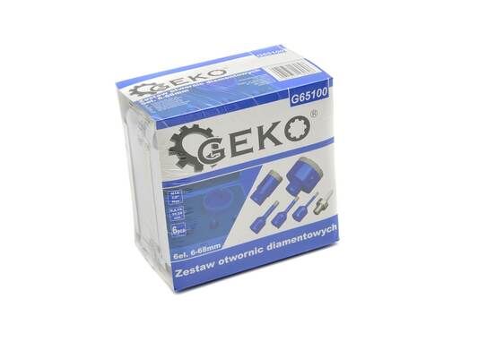 Korunkový vrták diamantový, sada 6ks, 6-68mm GEKO