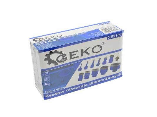 Korunkový vrták diamantový, sada 12ks, 6-68mm GEKO