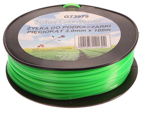 Struna do sekačky zelená zesílená, 3,0mm, 100m, hvězdicový profil, nylon GEKO