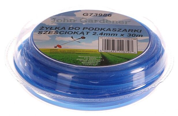 Struna do sekačky modrá, 2,4mm, 30m, hvězdivocý profil, nylon GEKO