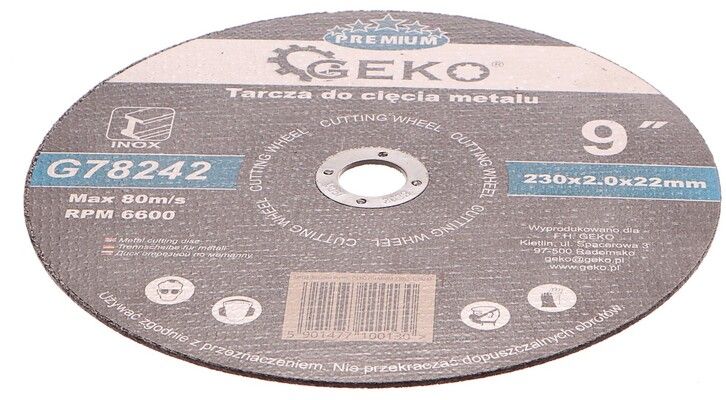 Kotouč řezný na kov/ocel INOX, 230x2mm GEKO