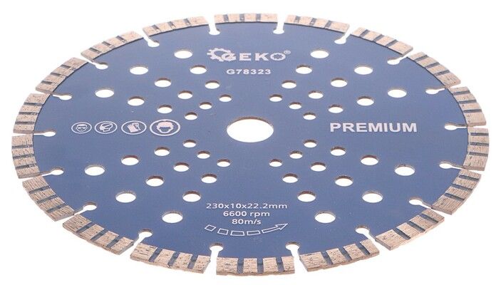 Kotouč diamantový řezný turbo-segmentový, 230x10x22mm GEKO