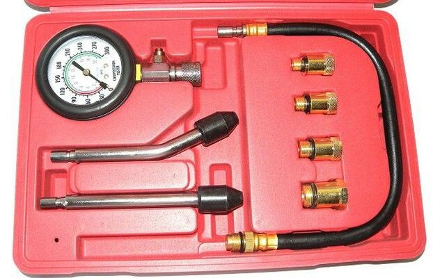 Kompresiometr pro zážehové motory, sada 8ks, tester komprese MAR-POL