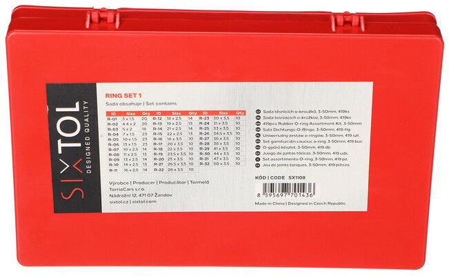 Sada těsnících o-kroužků MECHANIC RING SET 1, 419ks SIXTOL