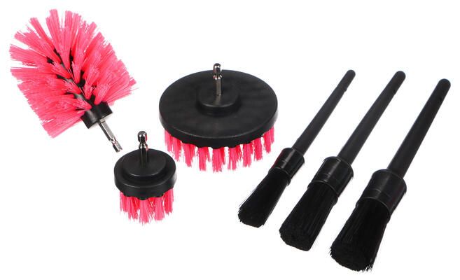 Multifunkční sada nástrojů pro čištění a mytí auta CAR DETAILING PINK 9, 9ks SIXTOL