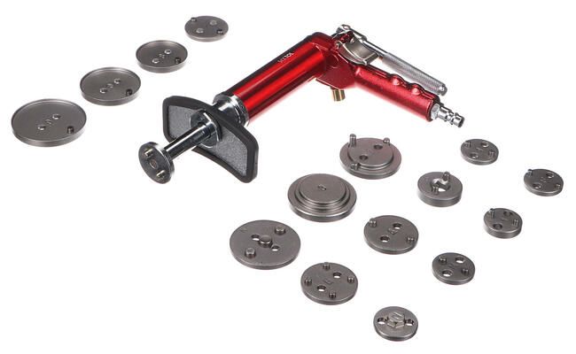 Pneumatický stlačovák brzdových pístů MECHANIC BRAKE SET PNEU 16, sada 16ks SIXTOL