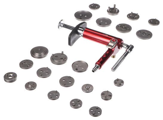 Pneumatický stlačovák brzdových pístů MECHANIC BRAKE SET PNEU 23, sada 23ks SIXTOL