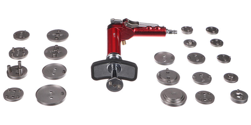 Pneumatický stlačovák brzdových pístů MECHANIC BRAKE SET PNEU 23, sada 23ks SIXTOL
