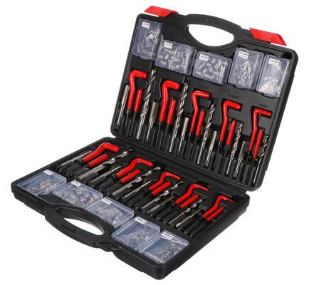 Sada na opravu závitů MECHANIC THREAD SET 261, M5 - M12, 1/4UNC-1/2UNC, 261ks SIXTOL