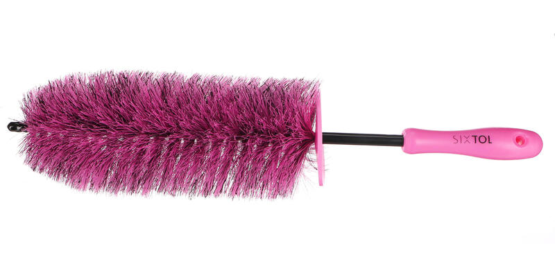 Kartáč na čištění ráfků kol auta CAR DETAILING TIRE BRUSH PINK SIXTOL