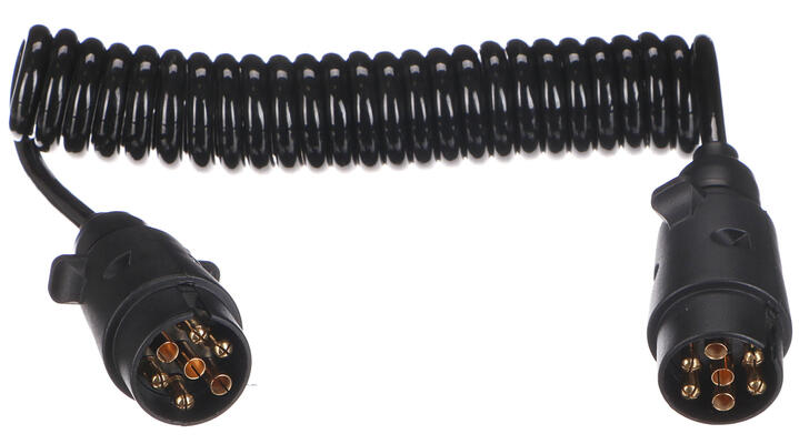 Propojovací spirálový kabel zástrčky tažného zařízení TRAILER CABLE 3, 7-7pin, 3m SIXTOL