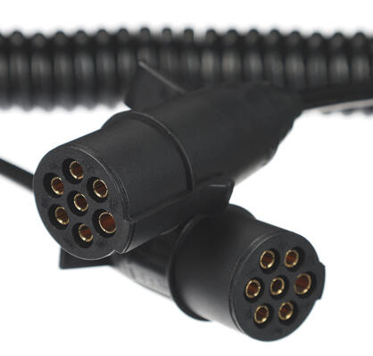 Propojovací spirálový kabel 7pin typ N TRAILER CABLE 11, plastová zástrčka, 24V, 3,5m SIXTOL
