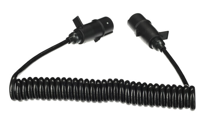 Propojovací spirálový kabel 7pin typ N TRAILER CABLE 11, plastová zástrčka, 24V, 3,5m SIXTOL