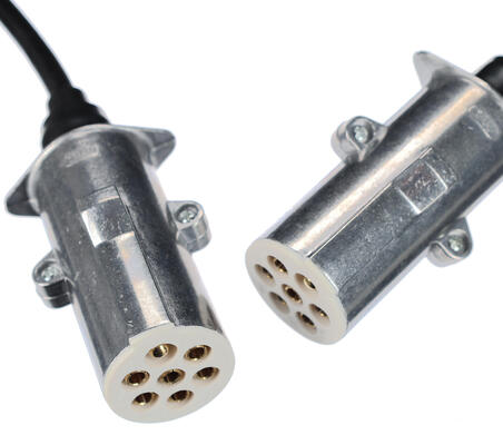 Propojovací spirálový kabel 7pin typ S TRAILER CABLE 12, kovová zástrčka, 24V, 3,5m SIXTOL