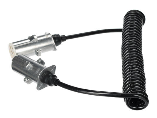 Propojovací spirálový kabel 7pin typ S TRAILER CABLE 12, kovová zástrčka, 24V, 3,5m SIXTOL