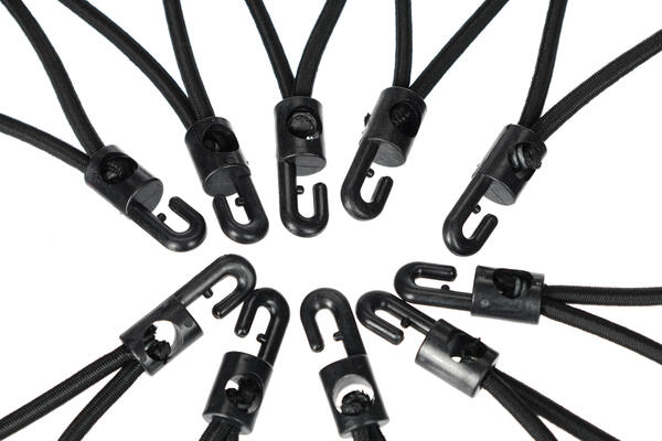 Sada upínacích gum s plastovým hákem CARGO CORD SET 2, 20cm, 10ks SIXTOL