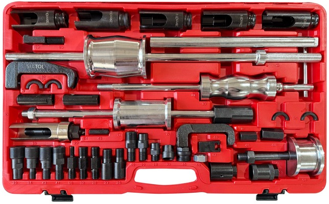 Sada na demontáž vstřikovačů se zpětným kladivem MECHANIC PULLER SET 2, 40 ks SIXTOL
