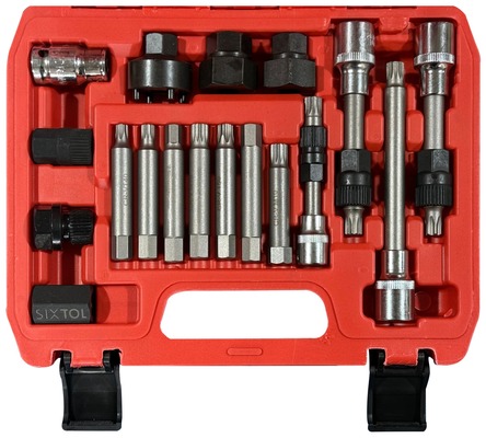 Sada na montáž a demontáž řemenic alternátoru MECHANIC PULLEY SET 2, 18 ks SIXTOL