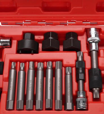 Sada na montáž a demontáž řemenic alternátoru MECHANIC PULLEY SET 2, 18 ks SIXTOL
