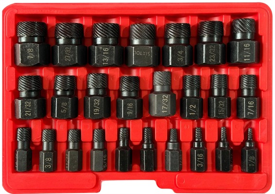 Sada vytahováků poškozených šroubů a matic MECHANIC NUT REMOVER 2, 25 ks SIXTOL