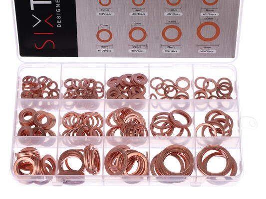 Sada měděných těsnících kroužků MECHANIC RING SET 2, M5–M20, 300 ks SIXTOL