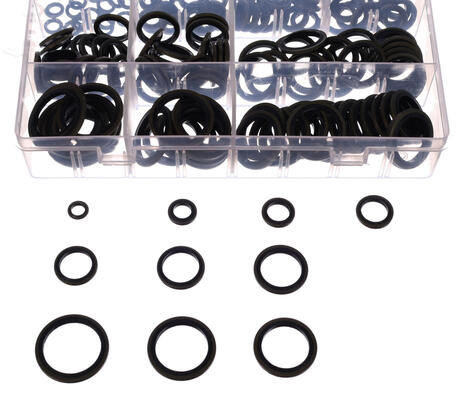 Sada těsnicích kroužků z NBR a oceli MECHANIC RING SET 3, M6–M24, 180 ks SIXTOL