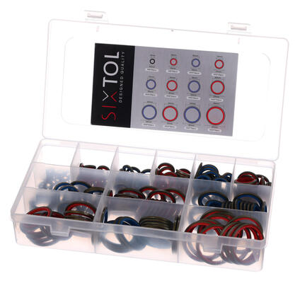 Sada hydraulických těsnění s gumovým límcem MECHANIC RING SET 4, 245 ks SIXTOL