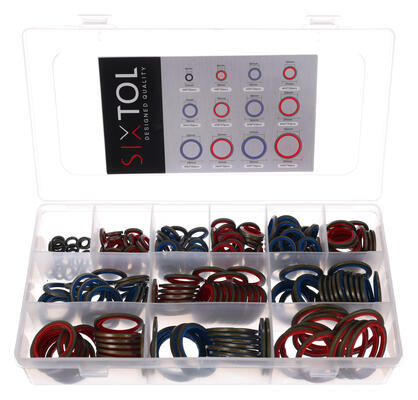 Sada hydraulických těsnění s gumovým límcem MECHANIC RING SET 4, 245 ks SIXTOL
