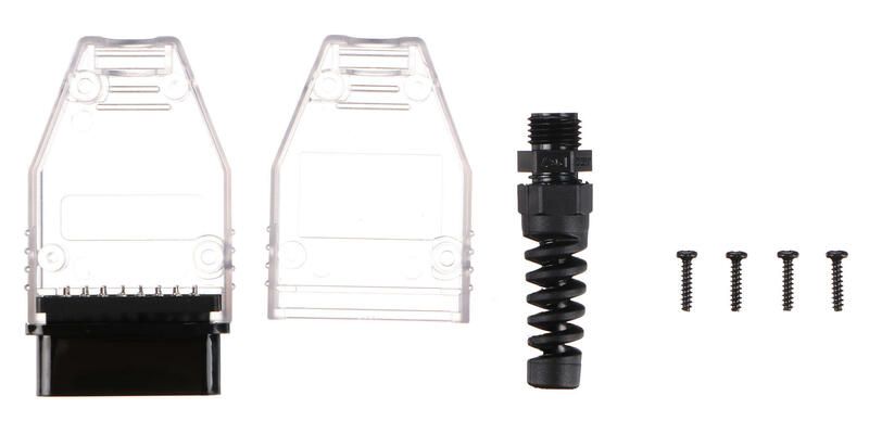 Zástrčka OBD-II s 16 piny pro montáž vlastního kabelu MECHANIC CABLE 30, transparentní SIXTOL