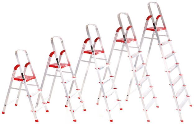 Schůdky hliníkové skládací ALU STEPS 9, 9 stupňů, nejvyšší schůdek 200 cm, nosnost 120 kg SIXTOL