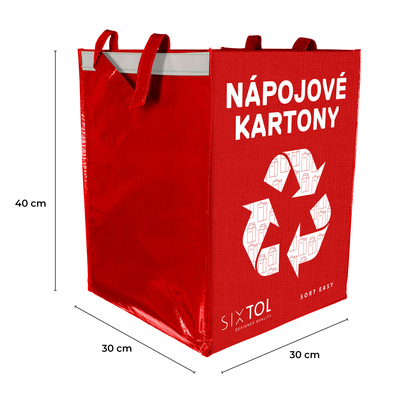 Tašky na tříděný odpad SORT EASY 4 CARTON, 30x30x40cm, 4x36l, 4ks SIXTOL