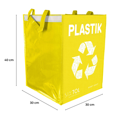 Taška na tříděný odpad SORT EASY PLASTIK DE, 30x30x40cm, 36l SIXTOL