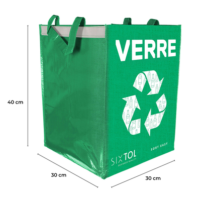 Tašky na tříděný odpad SORT EASY 3 BASIC FR, 30x30x40 cm, 3 x 36 l, 3 ks SIXTOL