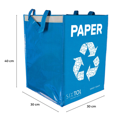 Taška na tříděný odpad SORT EASY PAPER EN, 30x30x40cm, 36l SIXTOL