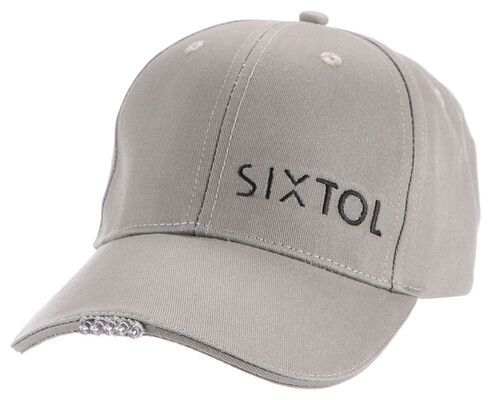 Kšiltovka s LED světlem B-CAP 25lm, nabíjecí, USB, univerzální velikost, šedá SIXTOL