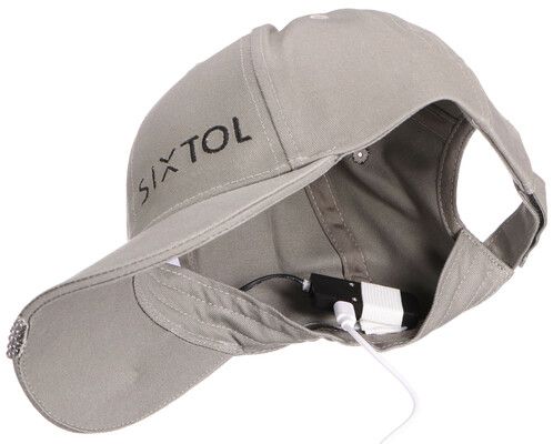 Kšiltovka s LED světlem B-CAP 25lm, nabíjecí, USB, univerzální velikost, šedá SIXTOL