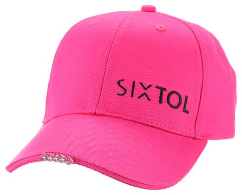 Kšiltovka s LED světlem B-CAP 25lm, nabíjecí, USB, univerzální velikost, růžová SIXTOL