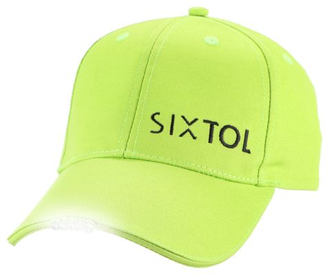 Kšiltovka s LED světlem B-CAP 25lm, nabíjecí, USB, uni velikost, fluorescentní zelená SIXTOL